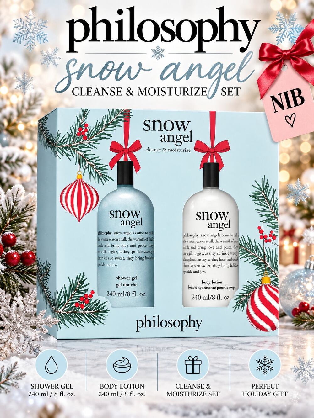 Philosophy Snow Angel Cleanse & Moisturize Set NIB